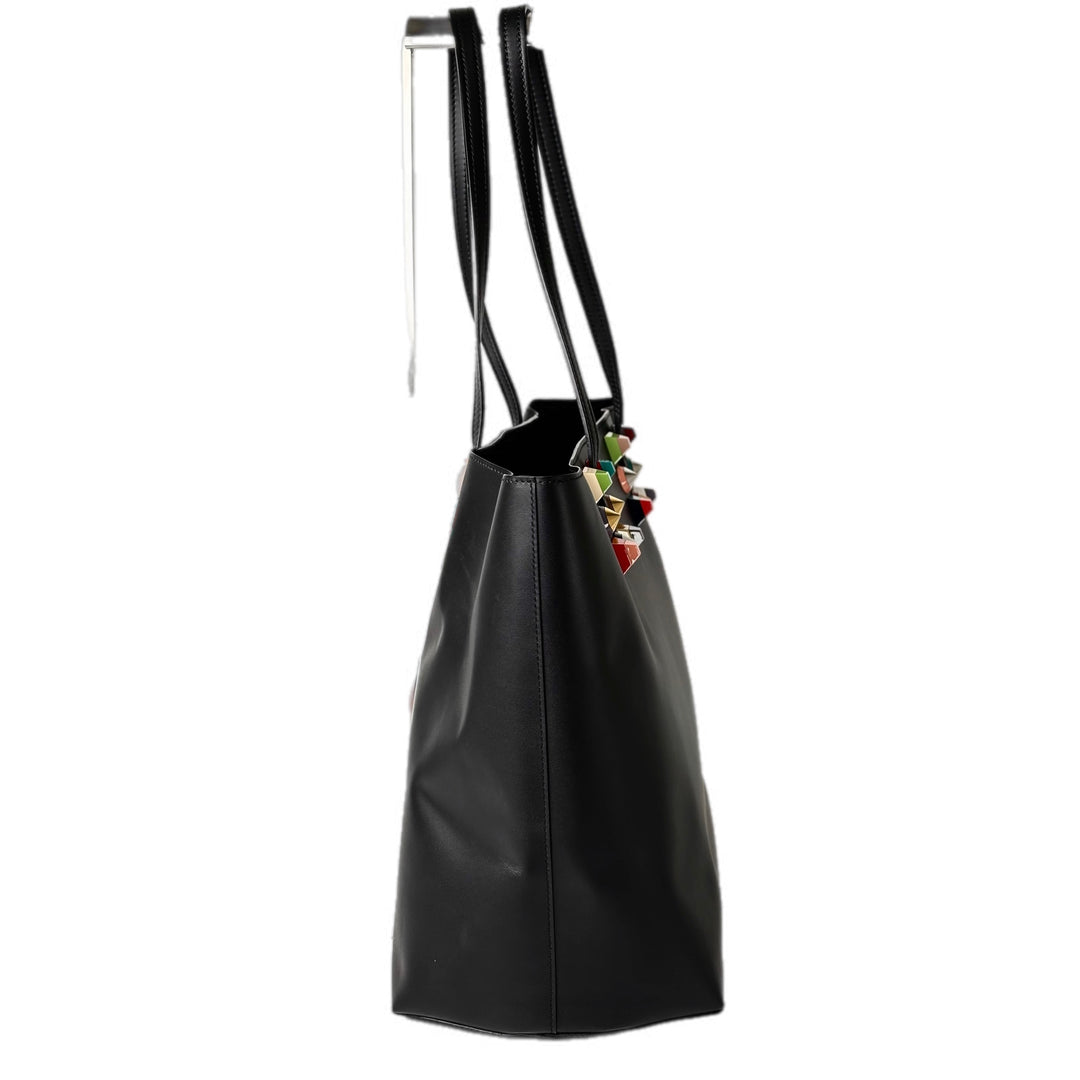 Fendi Rainbow Stud Tote Black Medium Bag