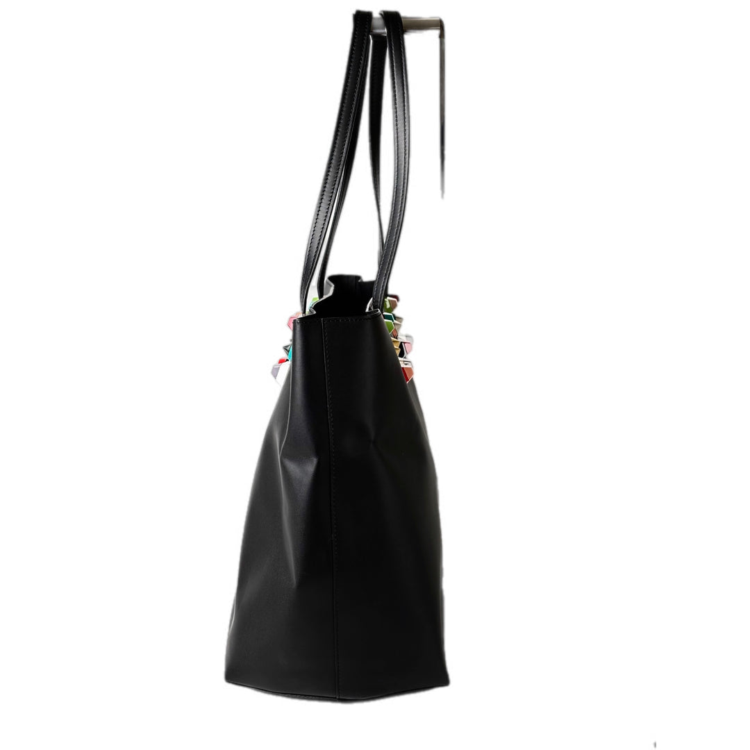 Fendi Rainbow Stud Tote Black Medium Bag