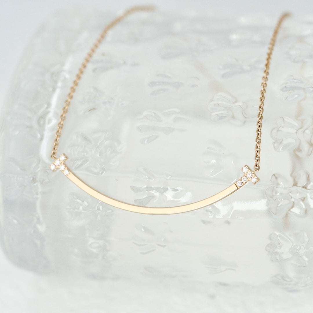 Tiffany Smile Necklace With Diamonds 18k Rose Gold