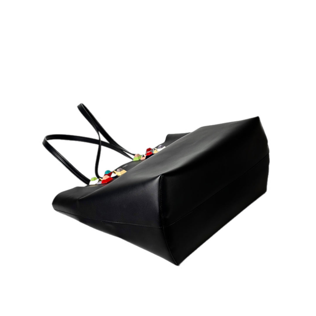 Fendi Rainbow Stud Tote Black Medium Bag