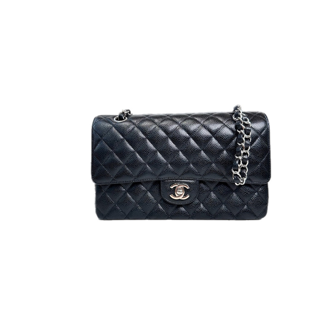 Chanel Classic Flap Medium Black/Silver Caviar Bag