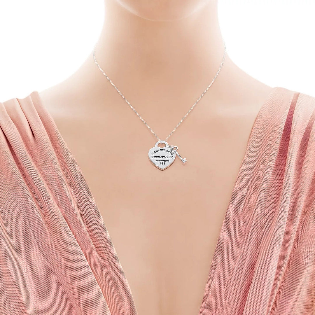 Tiffany & Co Heart Tag Key Silver Necklace