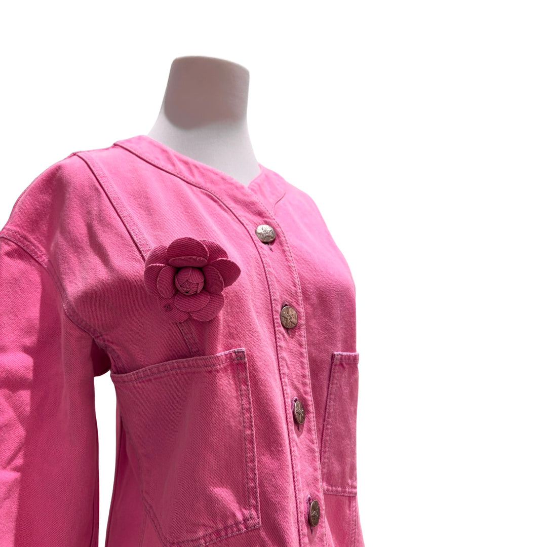 Chanel Denim Pink Long Jacket#38