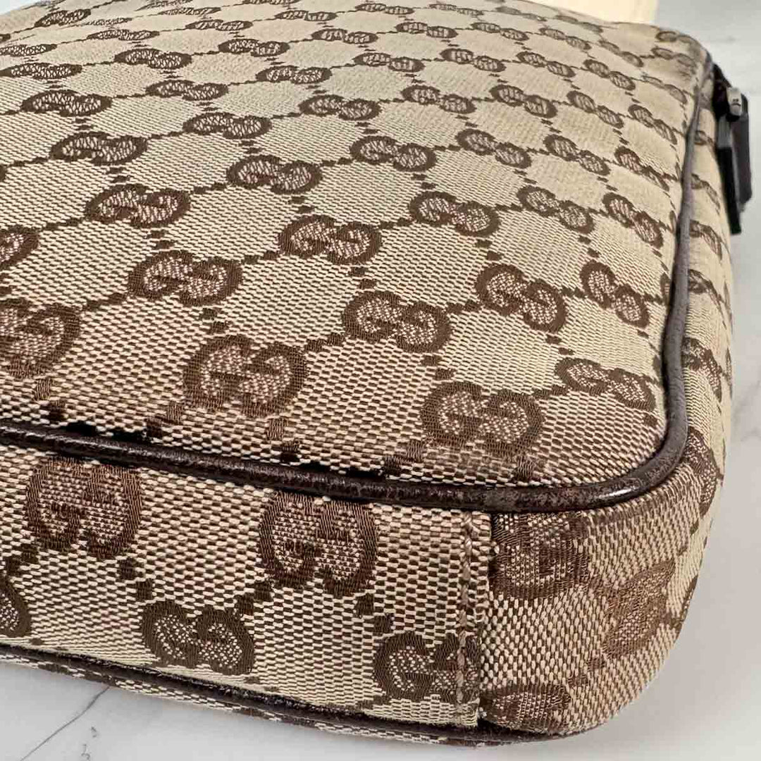 Gucci Shoulder Bag Canvas Brown