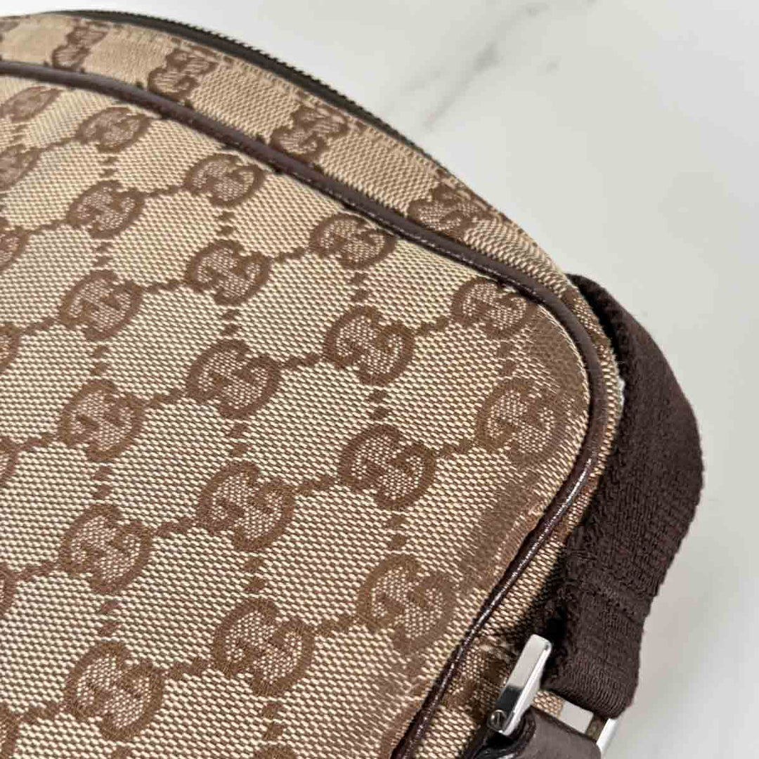 Gucci Shoulder Bag Canvas Brown