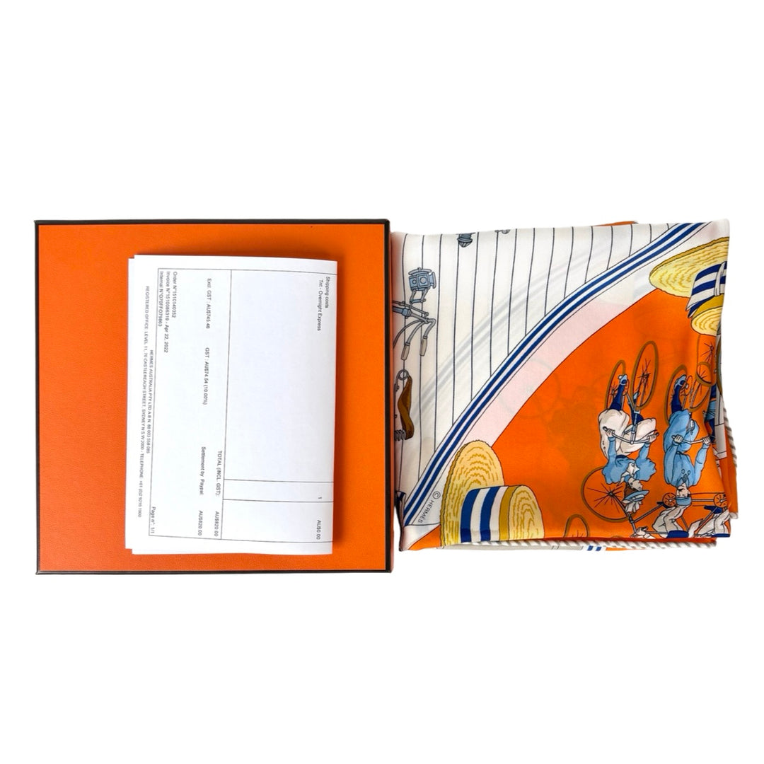 Hermes Orange Silk Scarf 70cm