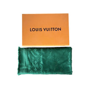 Louis Vuitton Logo Monogram Green Wool and Silk Scarf