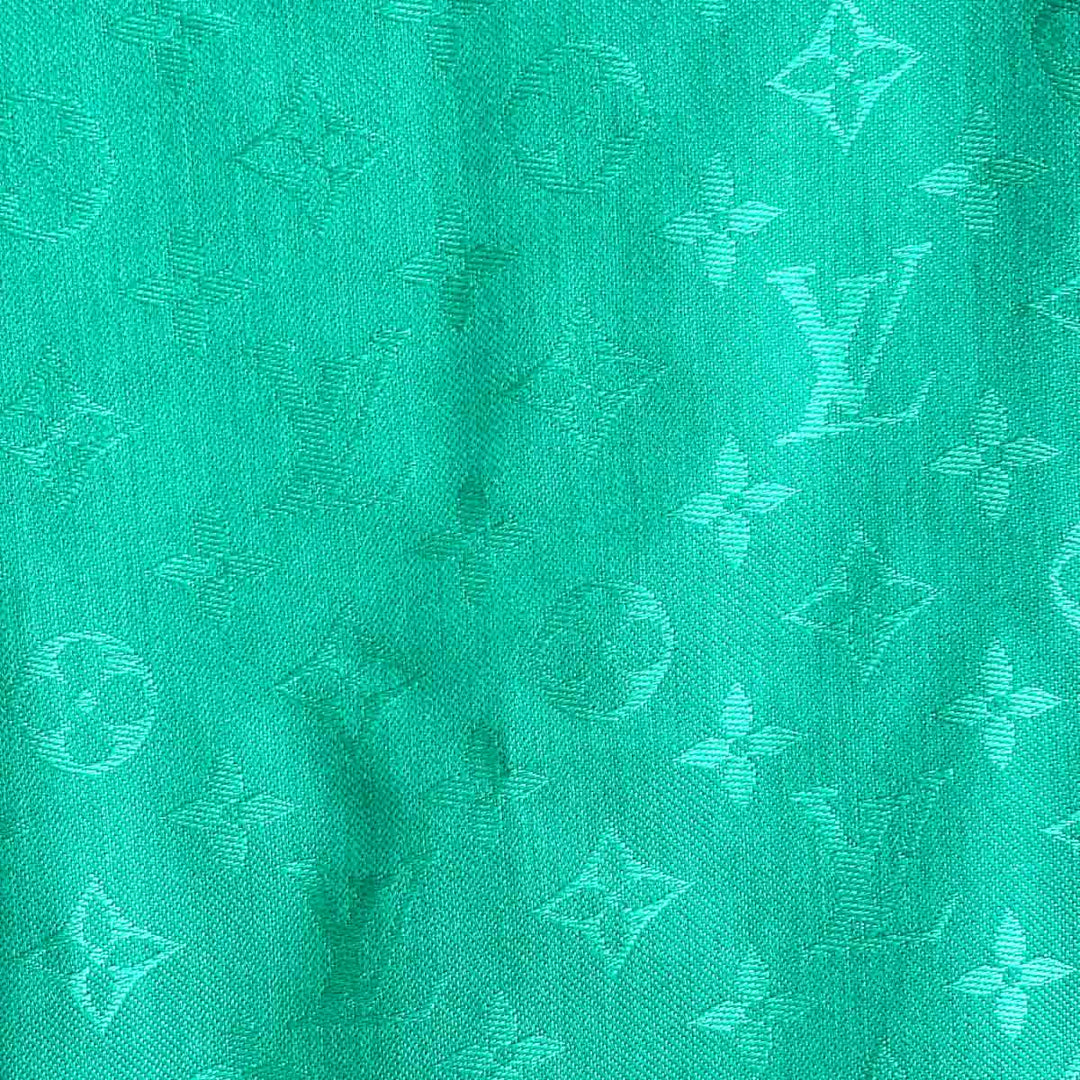 Louis Vuitton Logo Monogram Green Wool and Silk Scarf