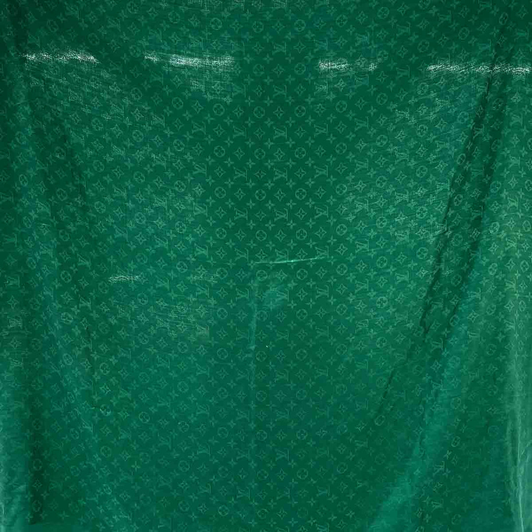 Louis Vuitton Logo Monogram Green Wool and Silk Scarf