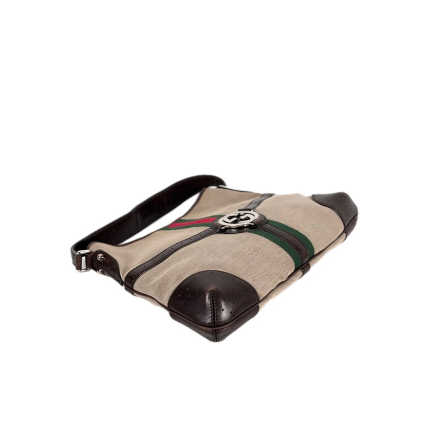 Gucci Beige Canvas Shoulder Bag