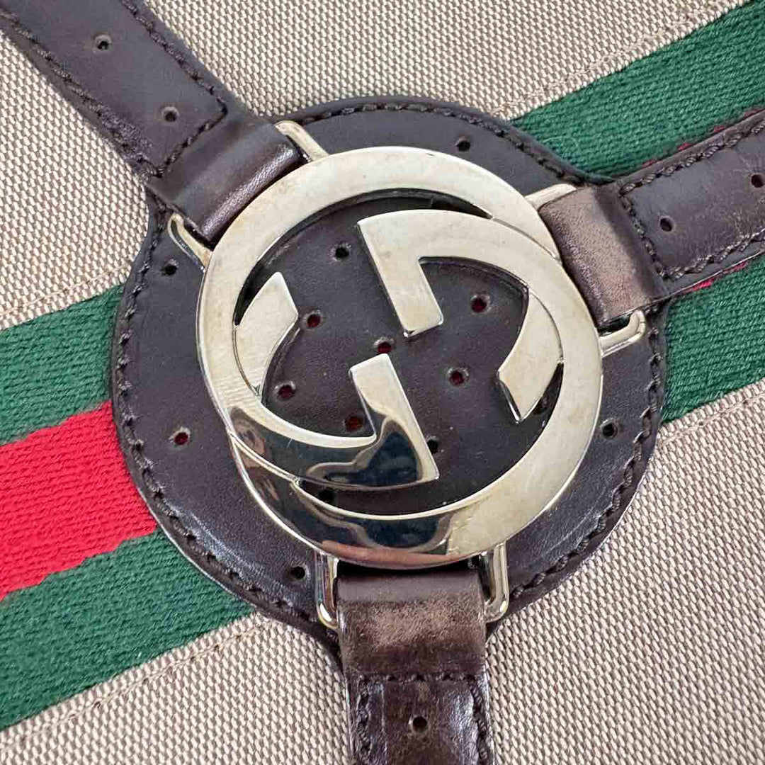 Gucci Beige Canvas Shoulder Bag