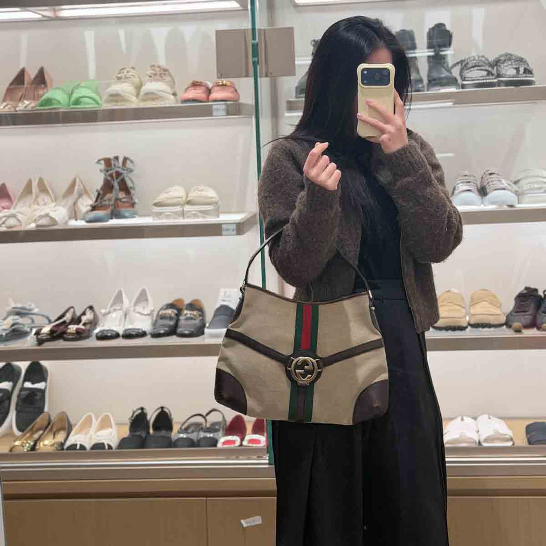 Gucci Beige Canvas Shoulder Bag