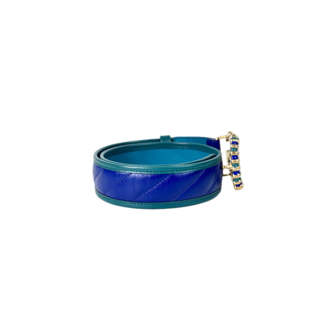 Gucci Blue GG Belt 70cm