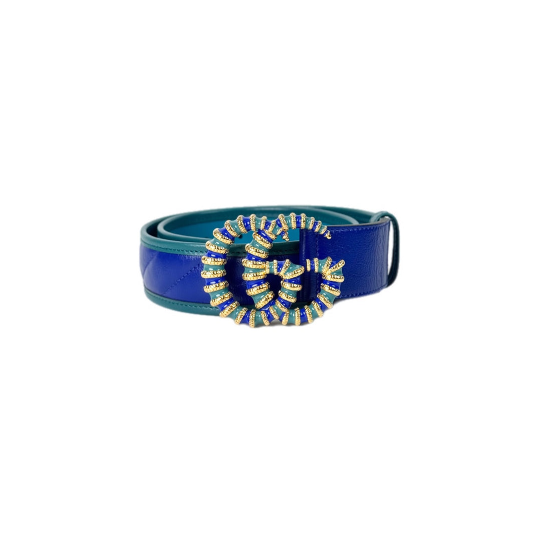 Gucci Blue GG Belt 70cm