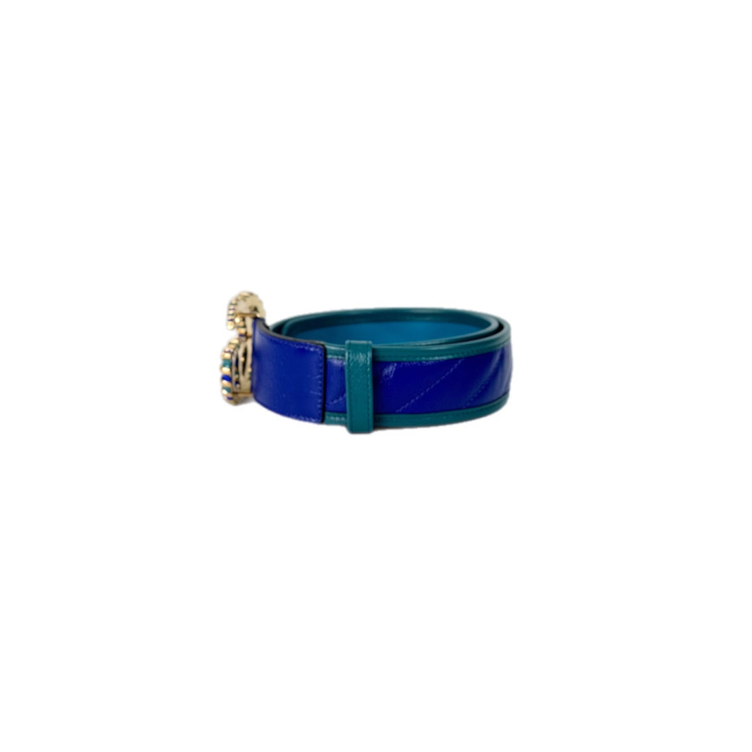 Gucci Blue GG Belt 70cm