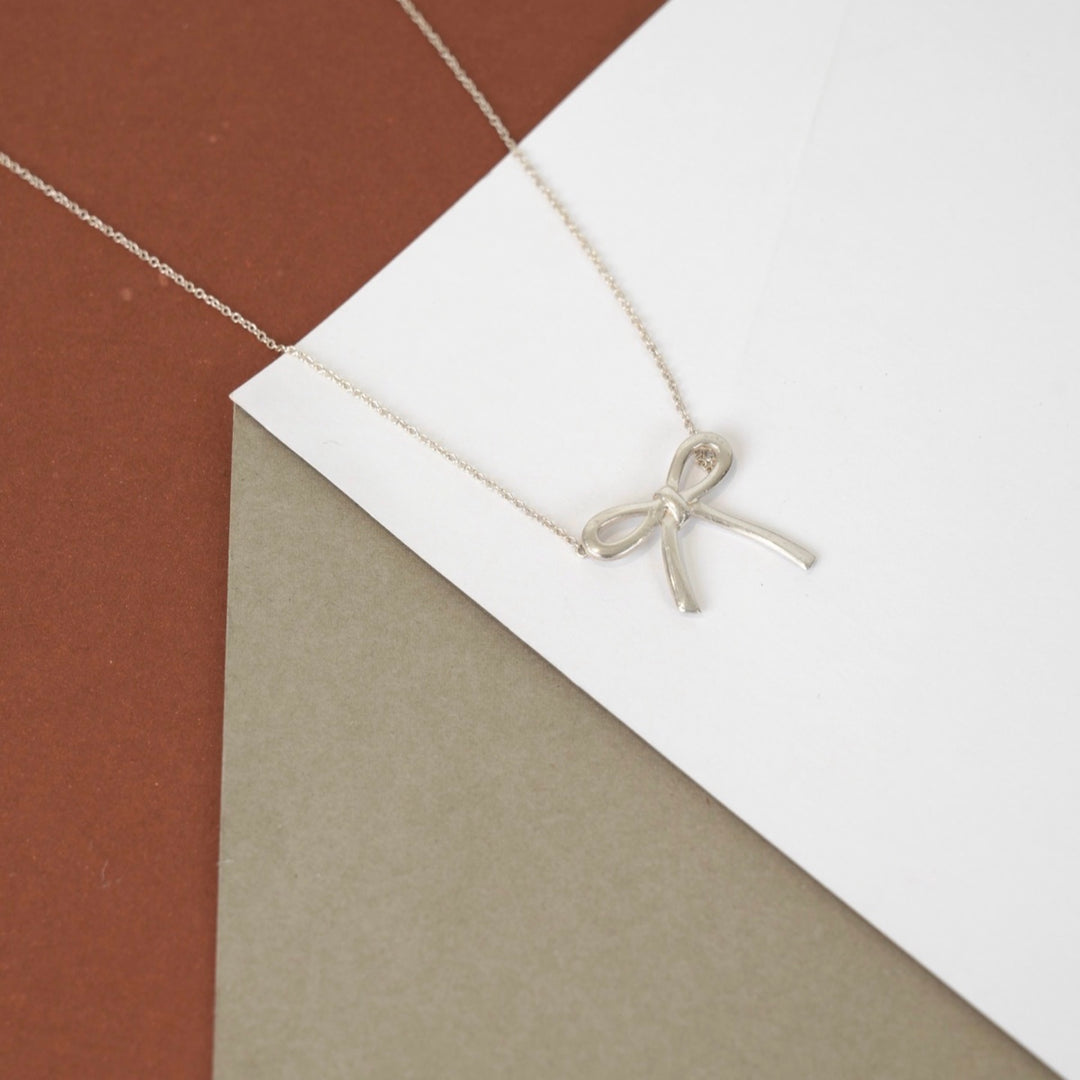 Tiffany & Co Paloma Picasso Sterling Silver Bow Necklace