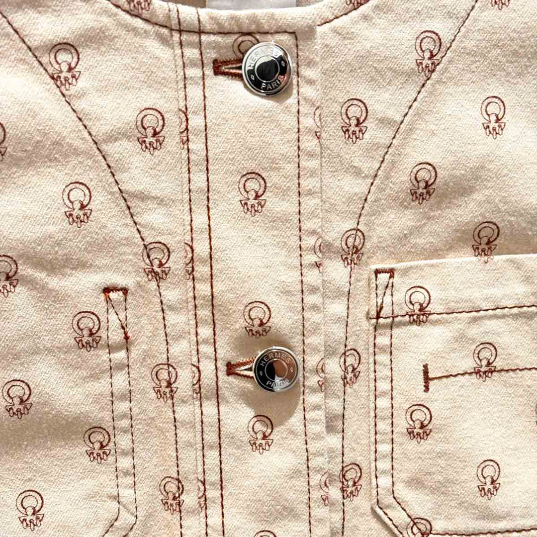 Hermes Cliquetis Sport Beige Denim Jacket #34
