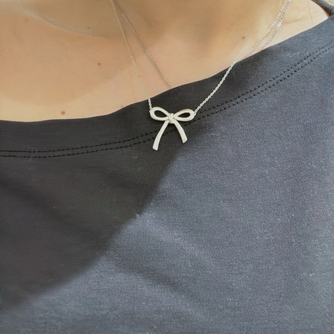 Tiffany & Co Paloma Picasso Sterling Silver Bow Necklace