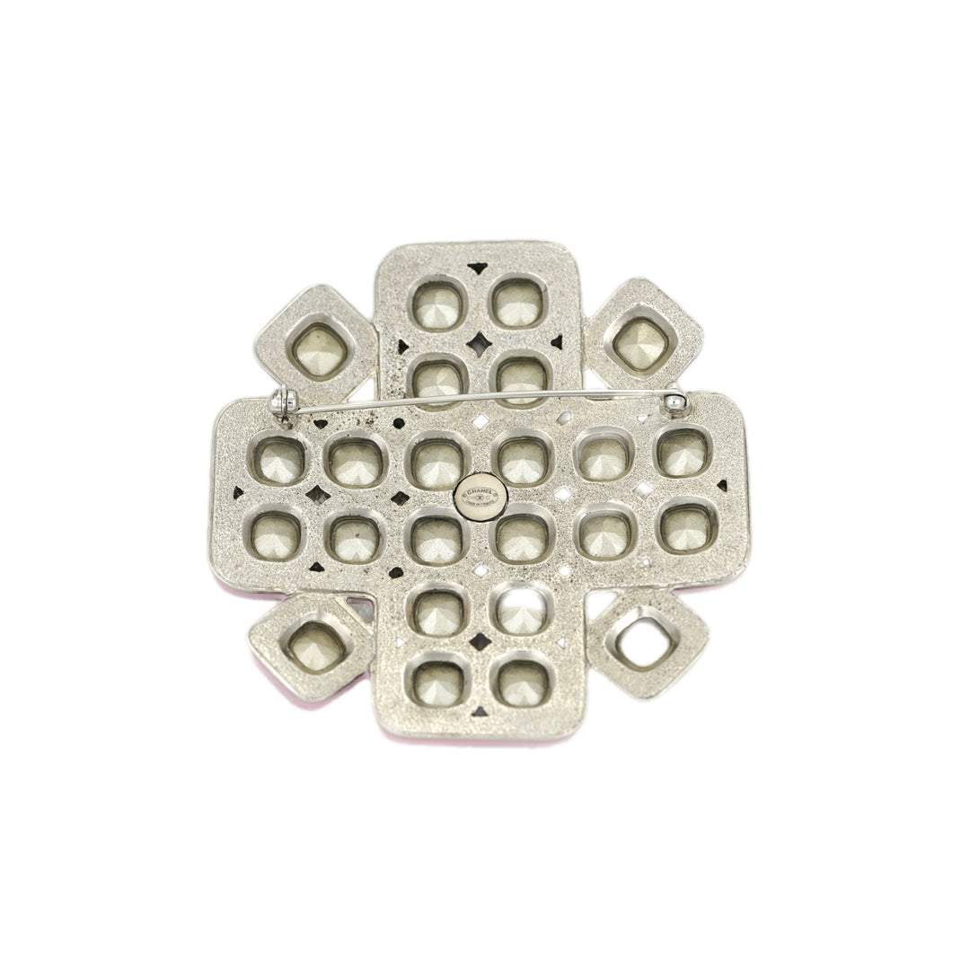 Chanel Crystal Brooch Pink CC Logo 19C