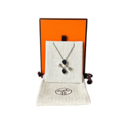 Hermes Cor H Black leather Necklace