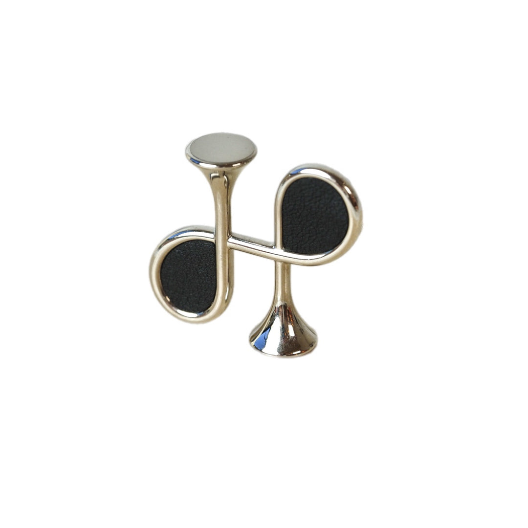 Hermes Cor H Black leather Necklace