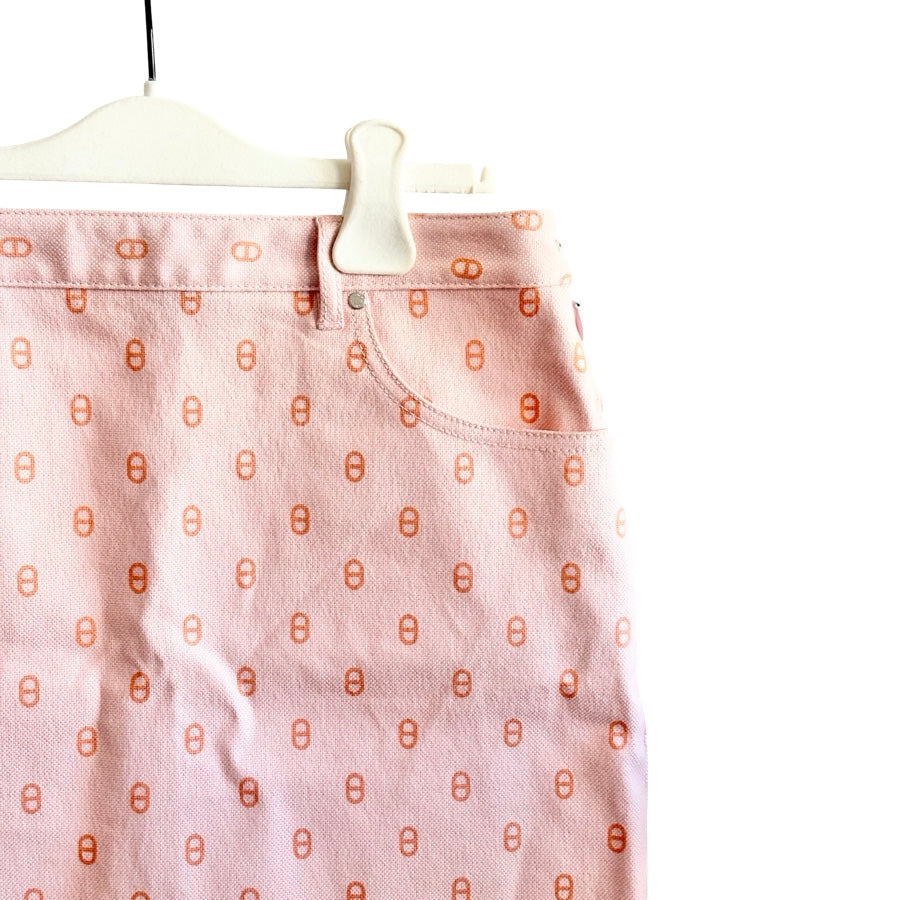 Hermes  Chaine D’ancre Denim Pink Mini Skirt #38