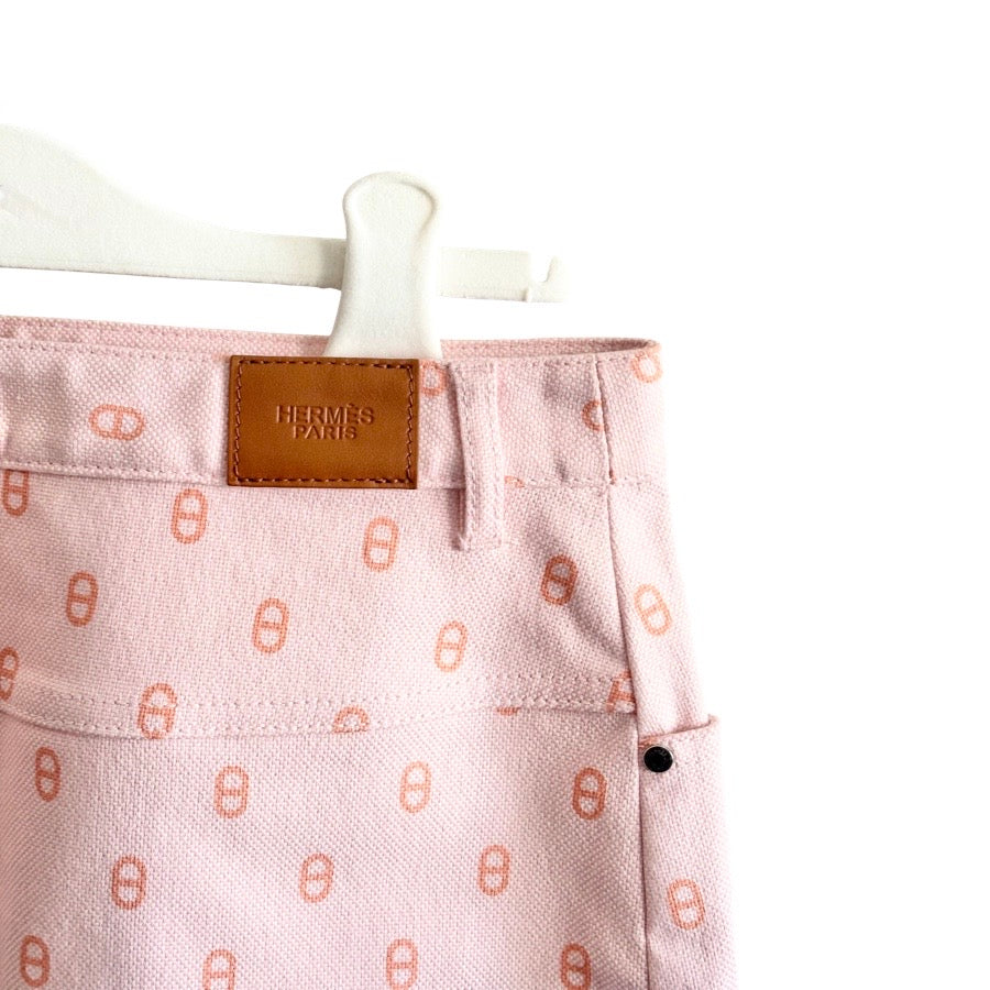 Hermes  Chaine D’ancre Denim Pink Mini Skirt #38