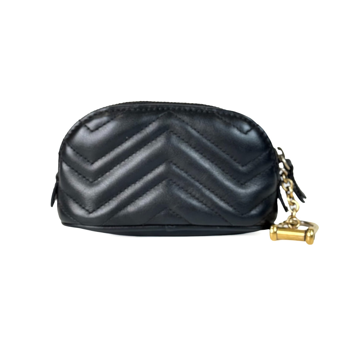 Gucci GG Marmont Black Matelasse Key Pouch