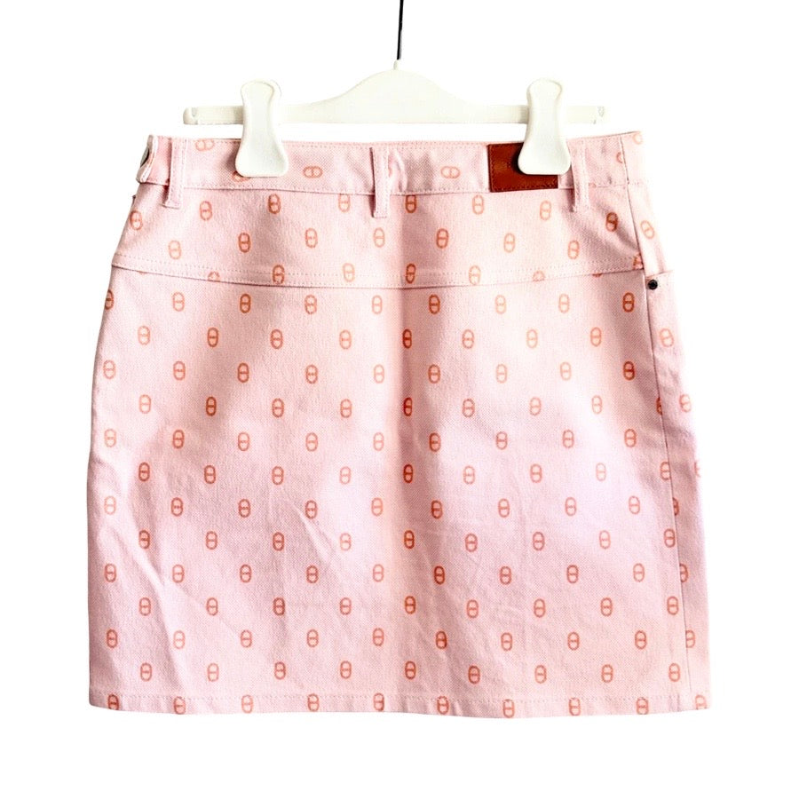 Hermes  Chaine D’ancre Denim Pink Mini Skirt #38