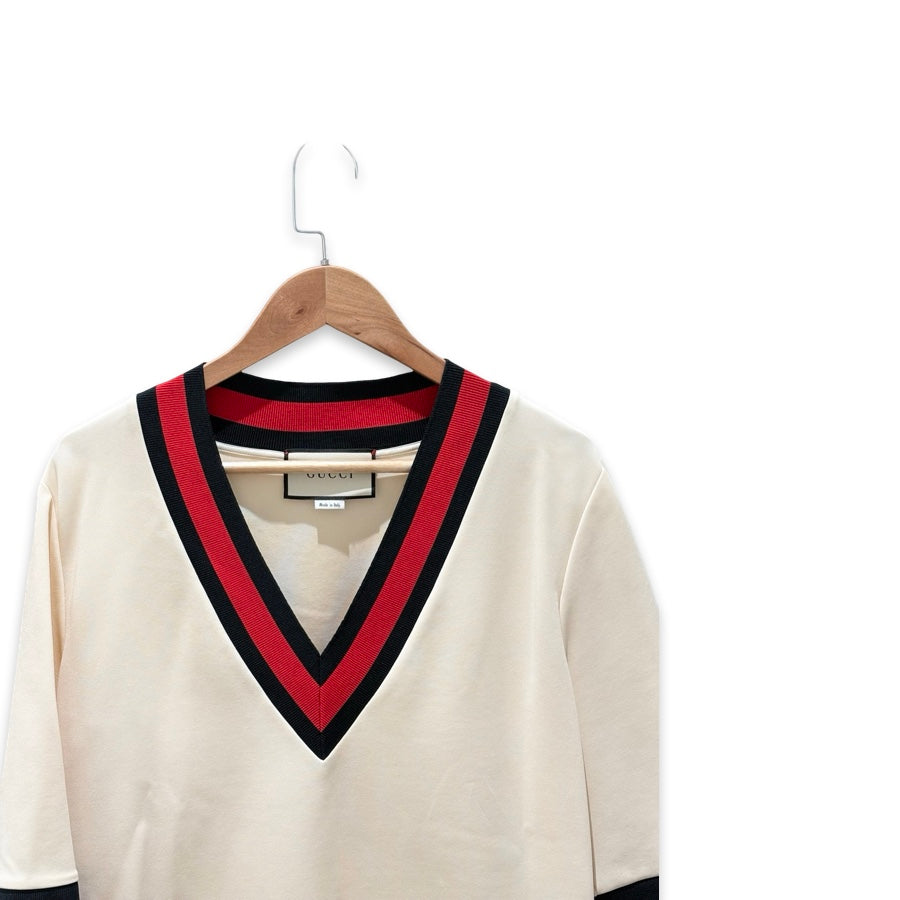 Gucci Cream V-neckline Dress #M