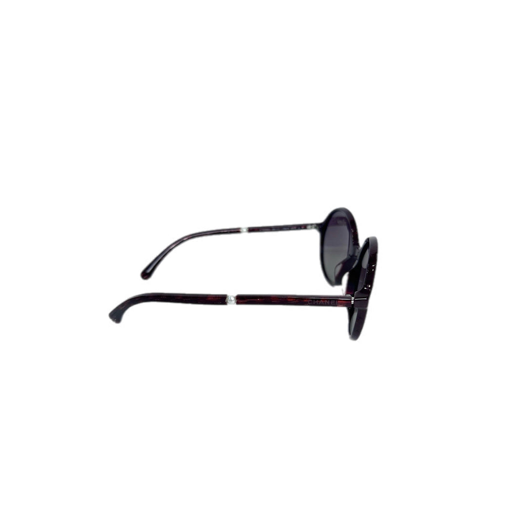Chanel Sunglasses Round Purple with Pearl On Side