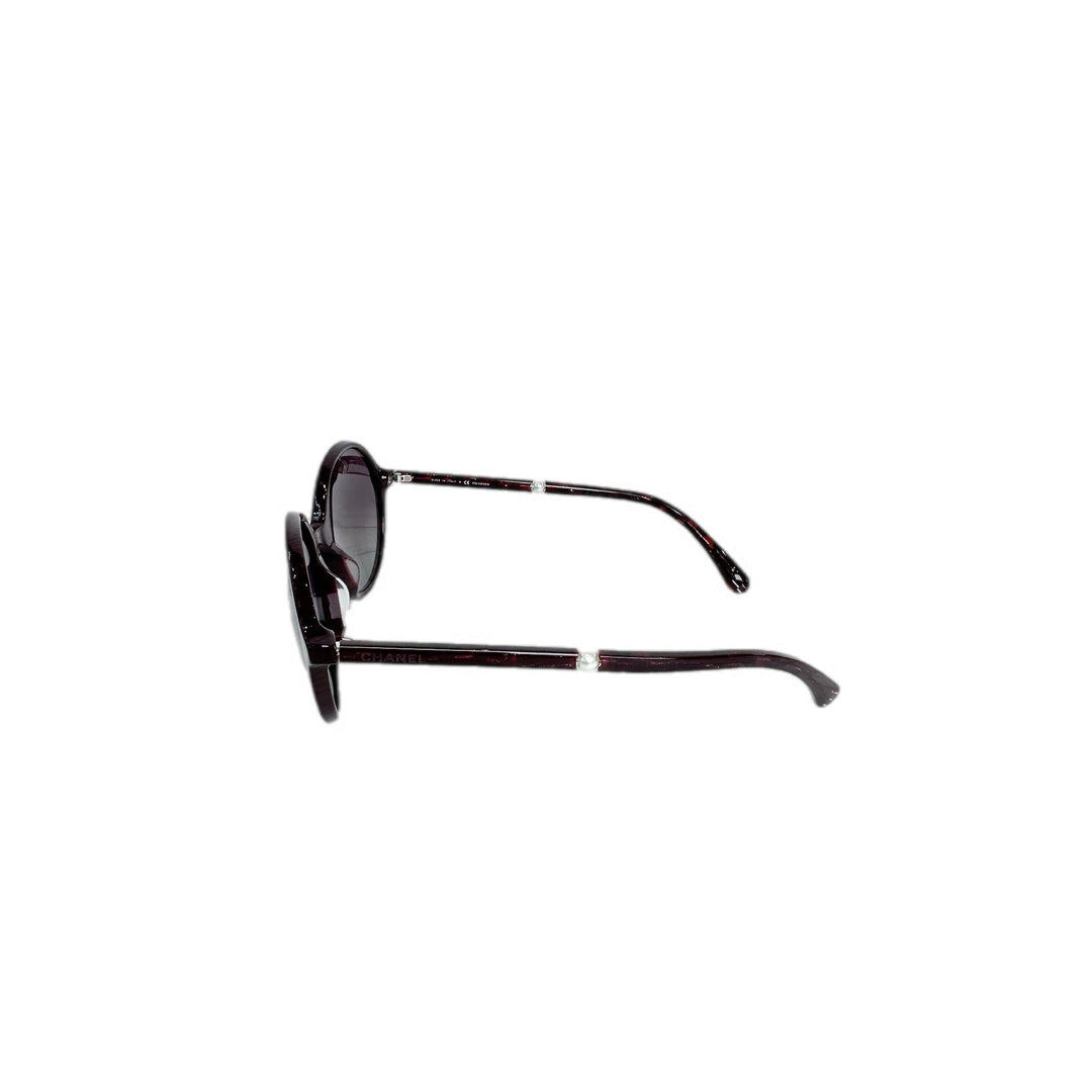 Chanel Sunglasses Round Purple with Pearl On Side