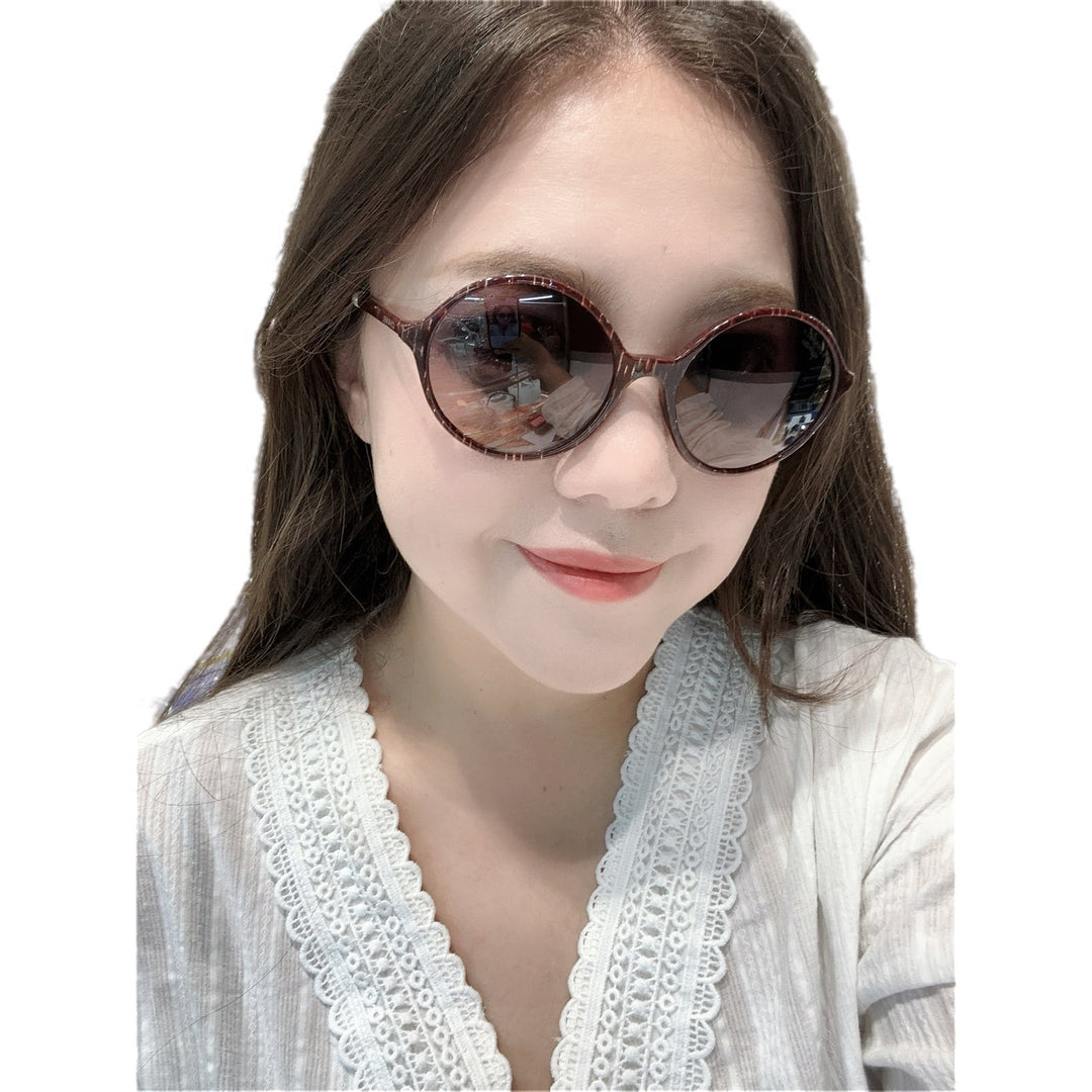 Chanel Sunglasses Round Purple with Pearl On Side