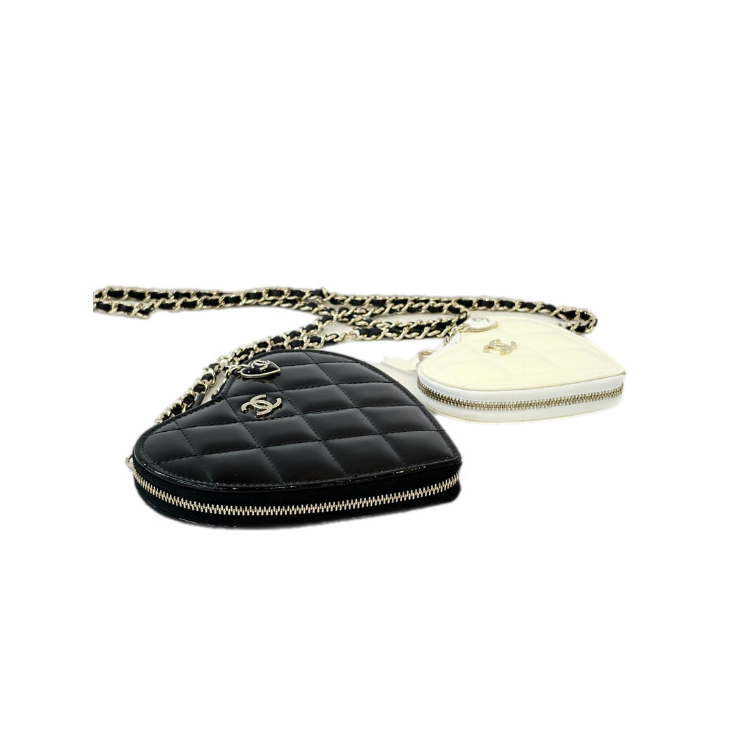 Chanel Patent Double Heart Chain Bag