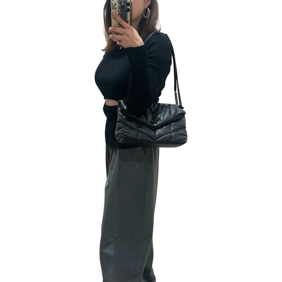 YSL Loulou Puffer Bag Black
