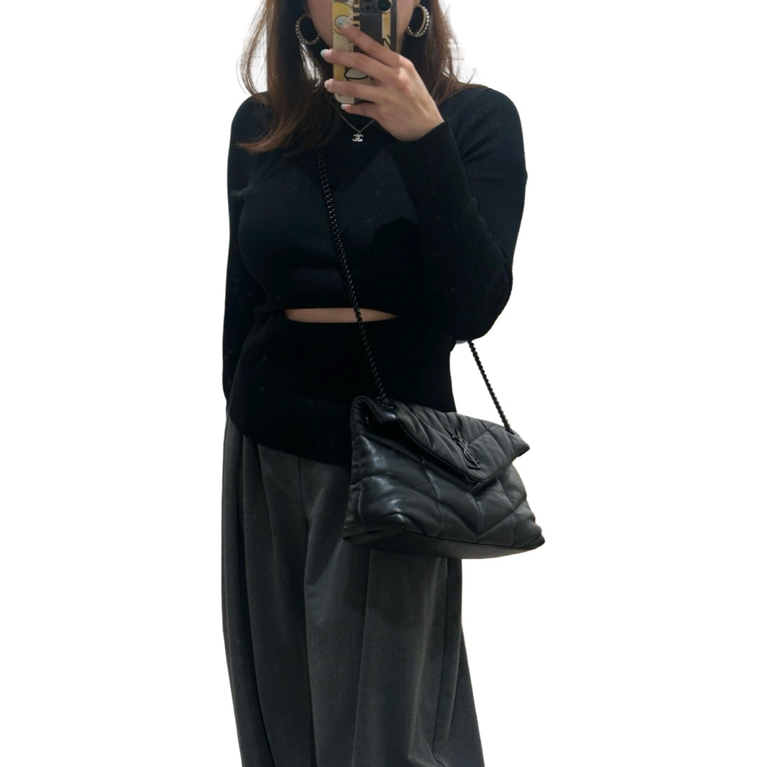 YSL Loulou Puffer Bag Black