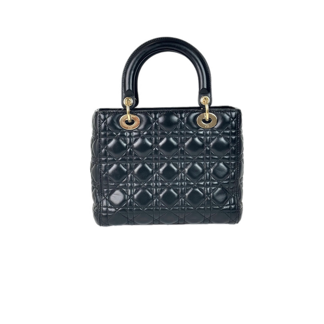 Dior Lady Dior Medium Bag Rose Pink Changed to Black