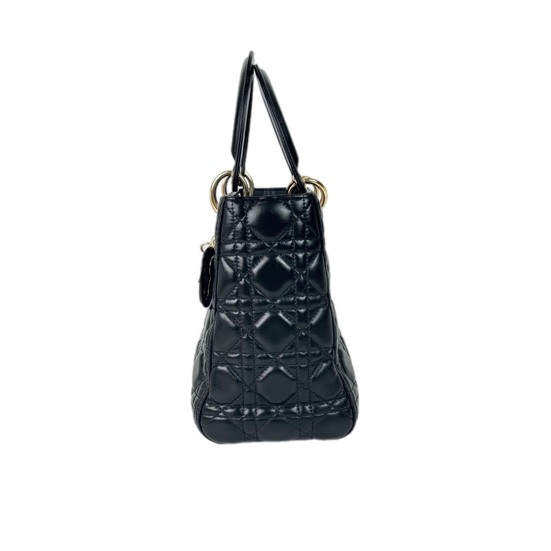 Dior Lady Dior Medium Bag Rose Pink Changed to Black