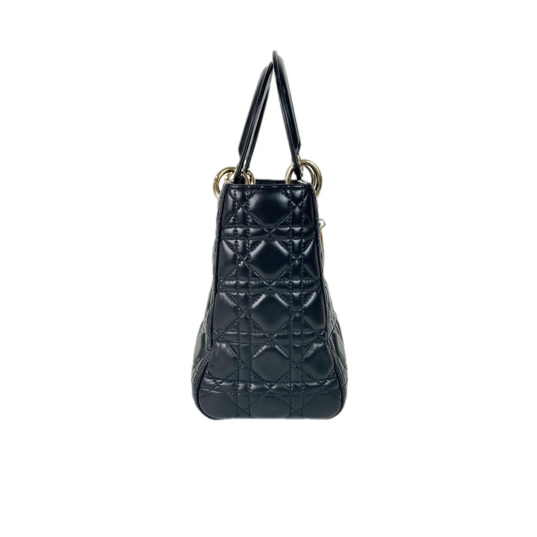 Dior Lady Dior Medium Bag Rose Pink Changed to Black
