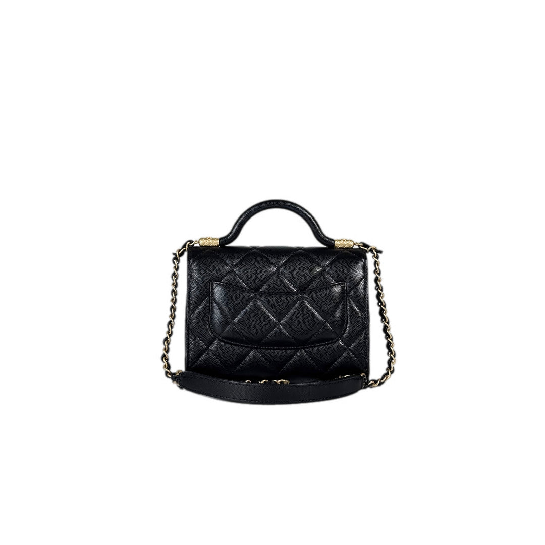 Chanel Black Caviar Top Handle Bag