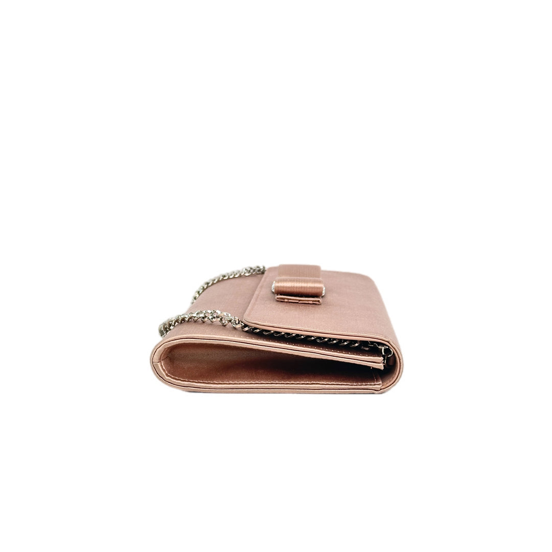 Ferragamo Pink Bow Wallet on Chain Bag