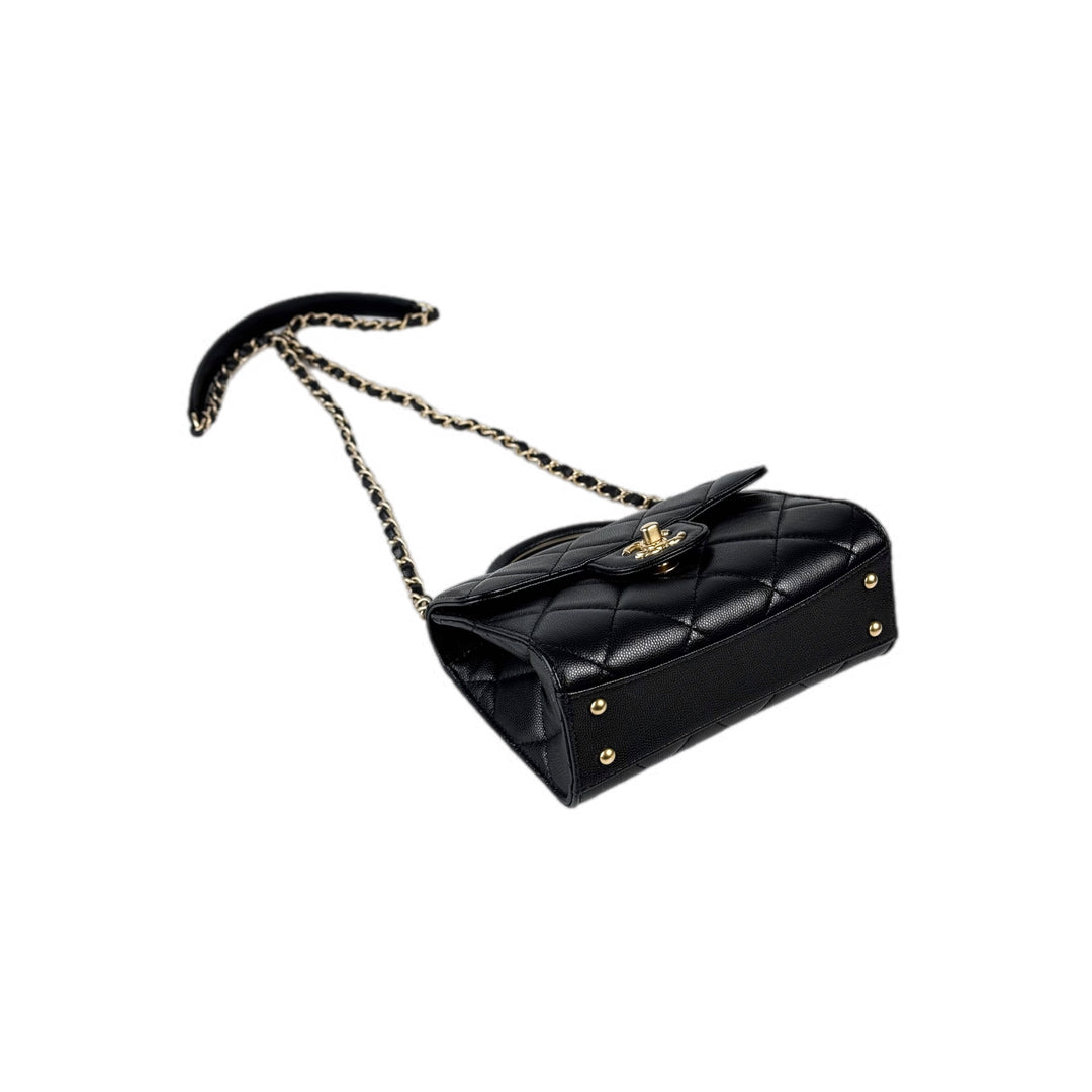 Chanel Black Caviar Top Handle Bag