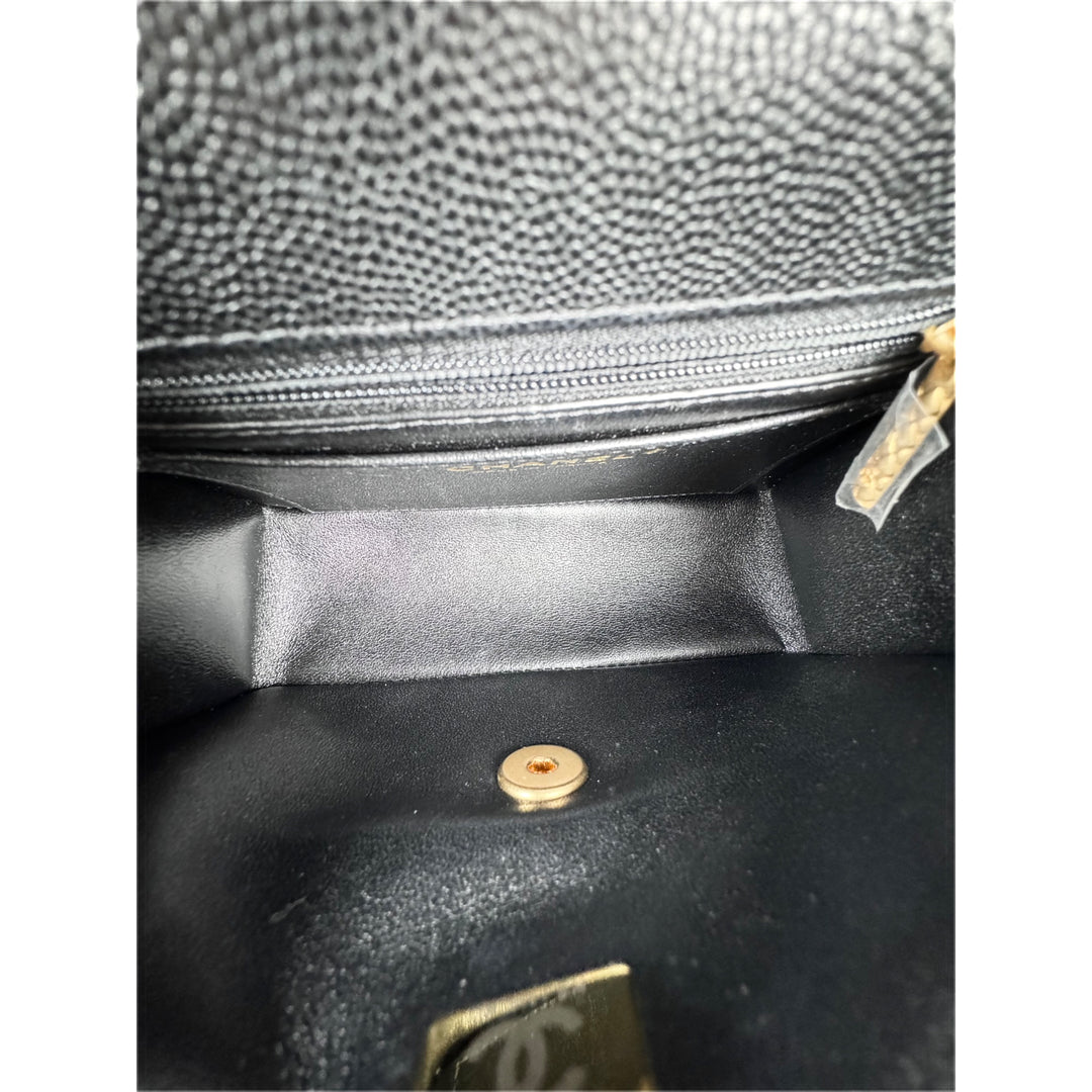 Chanel Black Caviar Top Handle Bag
