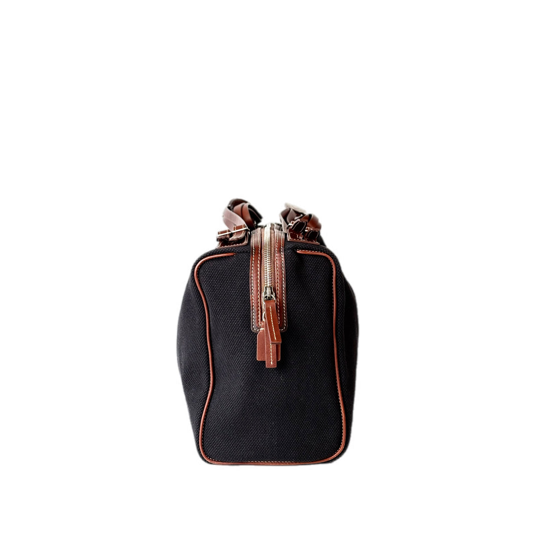 Celine Black Canvas Boston Bag
