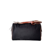 Celine Black Canvas Boston Bag