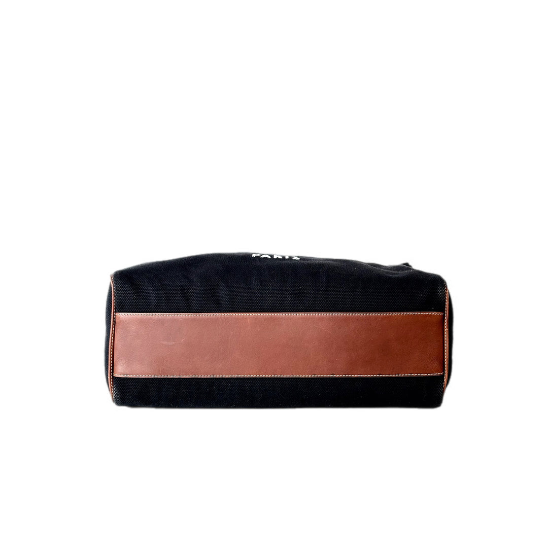 Celine Black Canvas Boston Bag