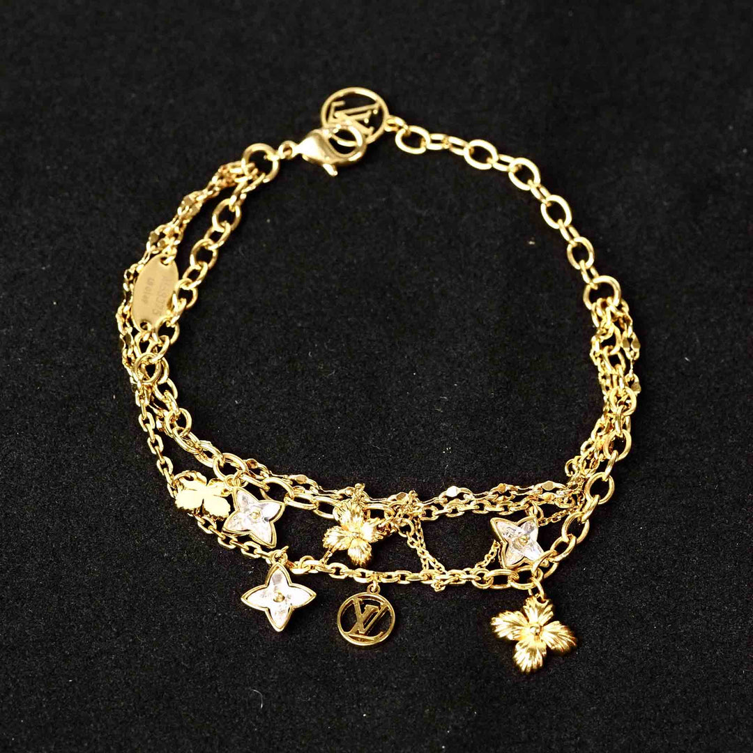 Louis Vuitton Blooming Bracelet in Gold Tone Strass