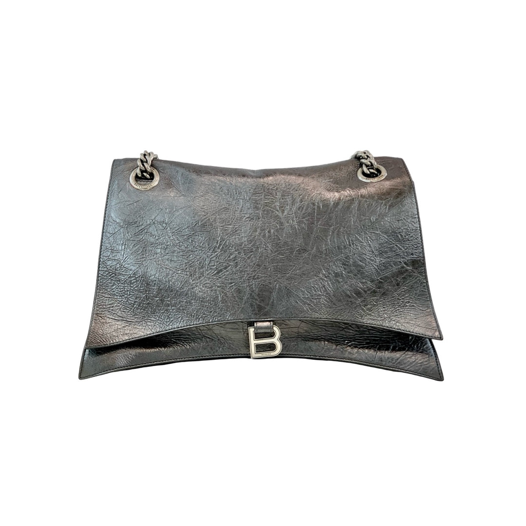 Balenciaga Grey Metallic Crush Bag Large 39.8cm