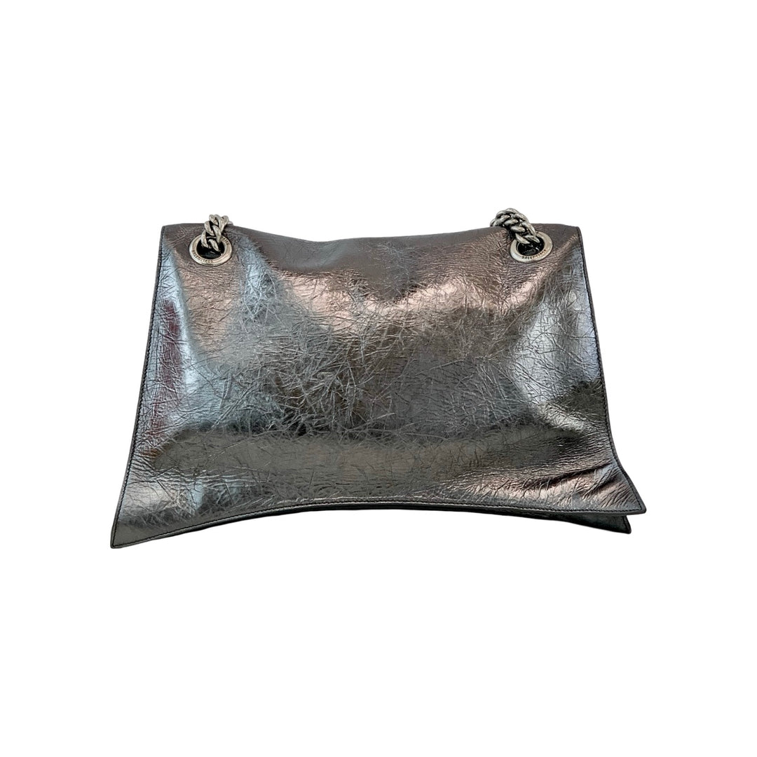 Balenciaga Grey Metallic Crush Bag Large 39.8cm