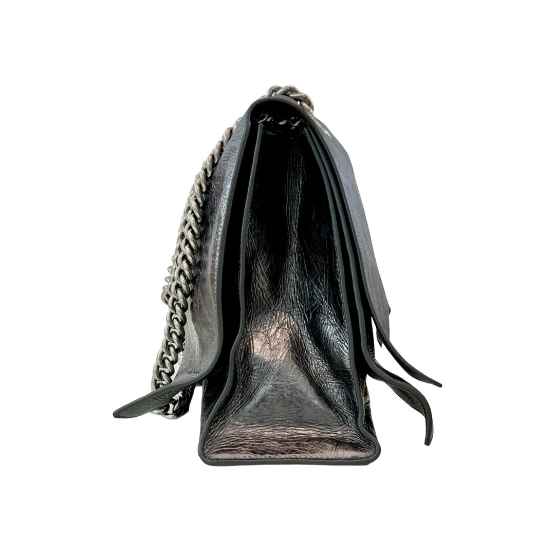 Balenciaga Grey Metallic Crush Bag Large 39.8cm